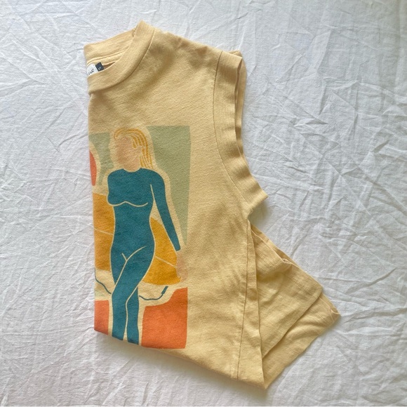 NWOT Free People X Girl Dangerous Surfer Girl Graphic Moto Tee Tank | Small - Picture 4 of 7